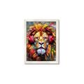 Picture of Lion With Headphones animal _GroupedProduct_Rectangle_Portrait_Framed_Matted_