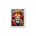 Picture of Lion With Headphones animal _GroupedProduct_Rectangle_Portrait_Framed_Matted_
