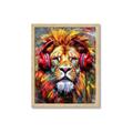 Picture of Lion With Headphones animal _GroupedProduct_Rectangle_Portrait_Framed_Matted_