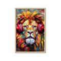 Picture of Lion With Headphones animal _GroupedProduct_Rectangle_Portrait_Framed_Matted_