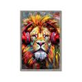 Picture of Lion With Headphones animal _GroupedProduct_Rectangle_Portrait_Framed_Matted_