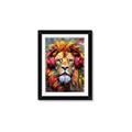 Picture of Lion With Headphones animal _GroupedProduct_Rectangle_Portrait_Framed_Matted_