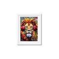 Picture of Lion With Headphones animal _GroupedProduct_Rectangle_Portrait_Framed_Matted_