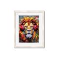 Picture of Lion With Headphones animal _GroupedProduct_Rectangle_Portrait_Framed_Matted_