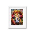 Picture of Lion With Headphones animal _GroupedProduct_Rectangle_Portrait_Framed_Matted_