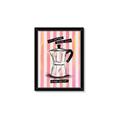 Picture of Mocca Coffee on Stripes - Hug in a Cup _GroupedProduct_Rectangle_Portrait_Framed_Matted_