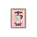 Picture of Mocca Coffee on Stripes - Hug in a Cup _GroupedProduct_Rectangle_Portrait_Framed_Matted_