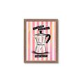 Picture of Mocca Coffee on Stripes - Hug in a Cup _GroupedProduct_Rectangle_Portrait_Framed_Matted_