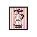 Picture of Mocca Coffee on Stripes - Hug in a Cup _GroupedProduct_Rectangle_Portrait_Framed_Matted_