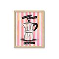 Picture of Mocca Coffee on Stripes - Hug in a Cup _GroupedProduct_Rectangle_Portrait_Framed_Matted_