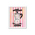 Picture of Mocca Coffee on Stripes - Hug in a Cup _GroupedProduct_Rectangle_Portrait_Framed_Matted_