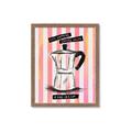Picture of Mocca Coffee on Stripes - Hug in a Cup _GroupedProduct_Rectangle_Portrait_Framed_Matted_