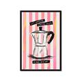 Picture of Mocca Coffee on Stripes - Hug in a Cup _GroupedProduct_Rectangle_Portrait_Framed_Matted_