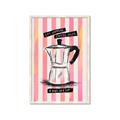 Picture of Mocca Coffee on Stripes - Hug in a Cup _GroupedProduct_Rectangle_Portrait_Framed_Matted_