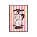 Picture of Mocca Coffee on Stripes - Hug in a Cup _GroupedProduct_Rectangle_Portrait_Framed_Matted_