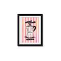 Picture of Mocca Coffee on Stripes - Hug in a Cup _GroupedProduct_Rectangle_Portrait_Framed_Matted_