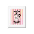Picture of Mocca Coffee on Stripes - Hug in a Cup _GroupedProduct_Rectangle_Portrait_Framed_Matted_