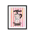 Picture of Mocca Coffee on Stripes - Hug in a Cup _GroupedProduct_Rectangle_Portrait_Framed_Matted_