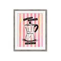 Picture of Mocca Coffee on Stripes - Hug in a Cup _GroupedProduct_Rectangle_Portrait_Framed_Matted_