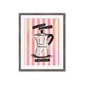 Picture of Mocca Coffee on Stripes - Hug in a Cup _GroupedProduct_Rectangle_Portrait_Framed_Matted_