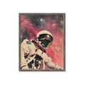 Picture of Astronaut in  Space _GroupedProduct_Rectangle_Portrait_Framed_Matted_