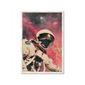 Picture of Astronaut in  Space _GroupedProduct_Rectangle_Portrait_Framed_Matted_