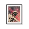 Picture of Astronaut in  Space _GroupedProduct_Rectangle_Portrait_Framed_Matted_