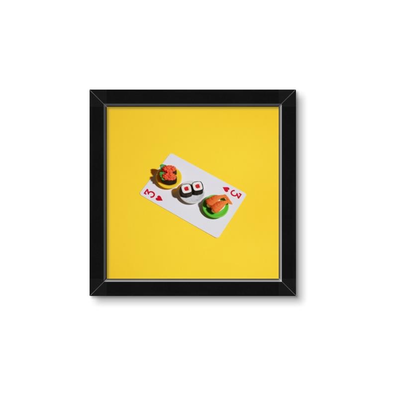 Picture of Sushi Selection on a Playing Card _GroupedProduct_Square_Framed_Matted_