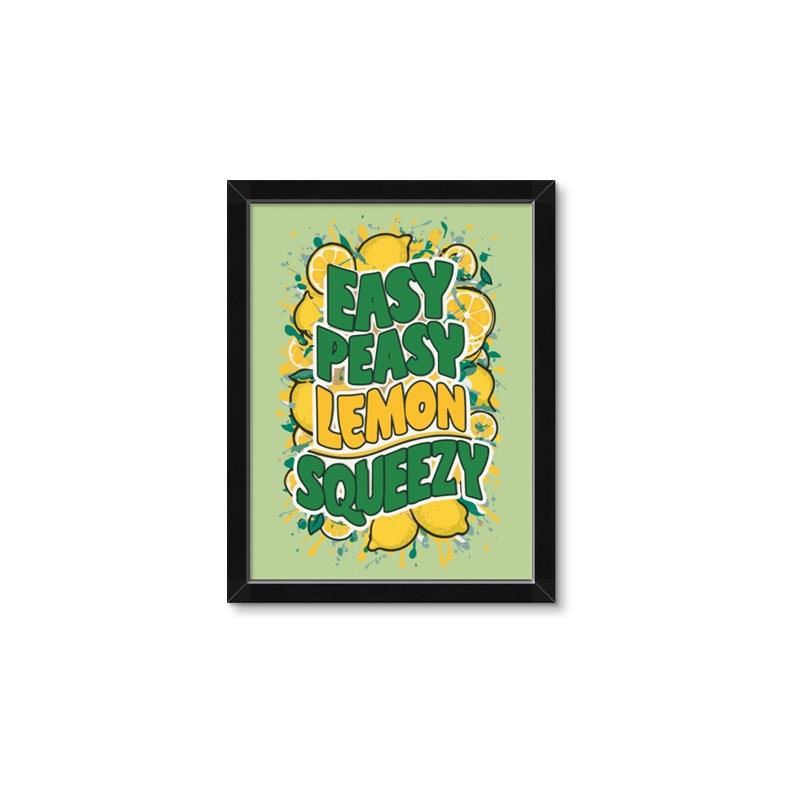 Picture of Easy Peasy Lemon Squeezy Typography Poster _GroupedProduct_Rectangle_Portrait_Framed_Matted_