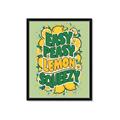Picture of Easy Peasy Lemon Squeezy Typography Poster _GroupedProduct_Rectangle_Portrait_Framed_Matted_