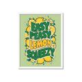 Picture of Easy Peasy Lemon Squeezy Typography Poster _GroupedProduct_Rectangle_Portrait_Framed_Matted_