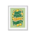Picture of Easy Peasy Lemon Squeezy Typography Poster _GroupedProduct_Rectangle_Portrait_Framed_Matted_
