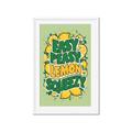 Picture of Easy Peasy Lemon Squeezy Typography Poster _GroupedProduct_Rectangle_Portrait_Framed_Matted_