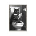 Picture of Plus Size Kitty on the Loo _GroupedProduct_Rectangle_Portrait_Framed_Matted_