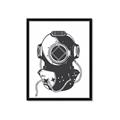 Picture of Vintage Diver Poster _GroupedProduct_Rectangle_Portrait_Framed_Matted_