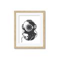 Picture of Vintage Diver Poster _GroupedProduct_Rectangle_Portrait_Framed_Matted_