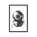 Picture of Vintage Diver Poster _GroupedProduct_Rectangle_Portrait_Framed_Matted_