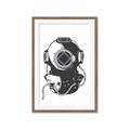 Picture of Vintage Diver Poster _GroupedProduct_Rectangle_Portrait_Framed_Matted_