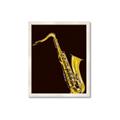 Picture of Golden Saxophone Poster _GroupedProduct_Rectangle_Portrait_Framed_Matted_