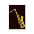 Picture of Golden Saxophone Poster _GroupedProduct_Rectangle_Portrait_Framed_Matted_