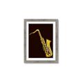 Picture of Golden Saxophone Poster _GroupedProduct_Rectangle_Portrait_Framed_Matted_