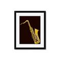 Picture of Golden Saxophone Poster _GroupedProduct_Rectangle_Portrait_Framed_Matted_