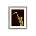 Picture of Golden Saxophone Poster _GroupedProduct_Rectangle_Portrait_Framed_Matted_