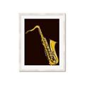 Picture of Golden Saxophone Poster _GroupedProduct_Rectangle_Portrait_Framed_Matted_