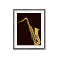 Picture of Golden Saxophone Poster _GroupedProduct_Rectangle_Portrait_Framed_Matted_