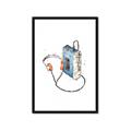 Picture of Retro Walkman Poster _GroupedProduct_Rectangle_Portrait_Framed_Matted_