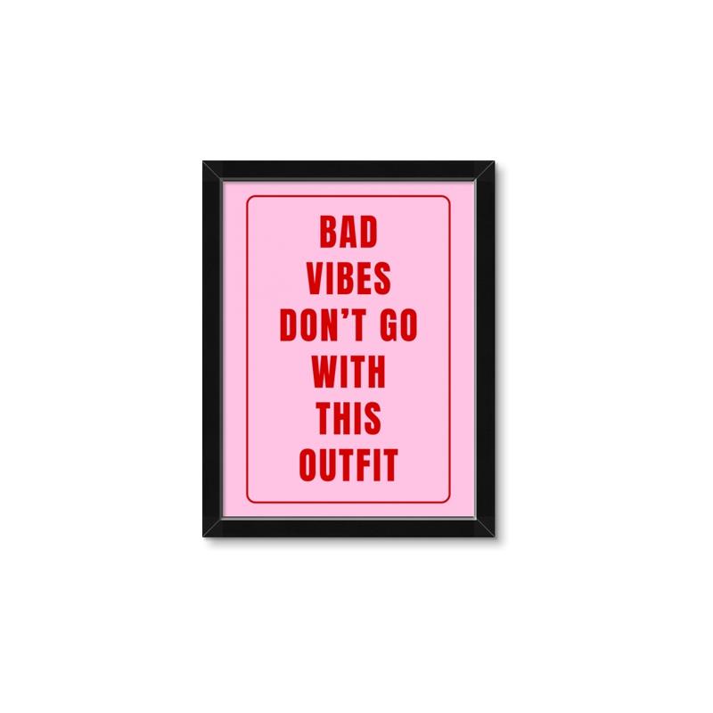 Picture of Bad Vibes Typography Poster _GroupedProduct_Rectangle_Portrait_Framed_Matted_