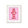 Picture of Bad Vibes Typography Poster _GroupedProduct_Rectangle_Portrait_Framed_Matted_