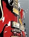 Picture of Retro Red guitar Poster _GroupedProduct_Rectangle_Portrait_Unframed_Print_Only_