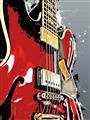 Picture of Retro Red guitar Poster _GroupedProduct_Rectangle_Portrait_Unframed_Print_Only_